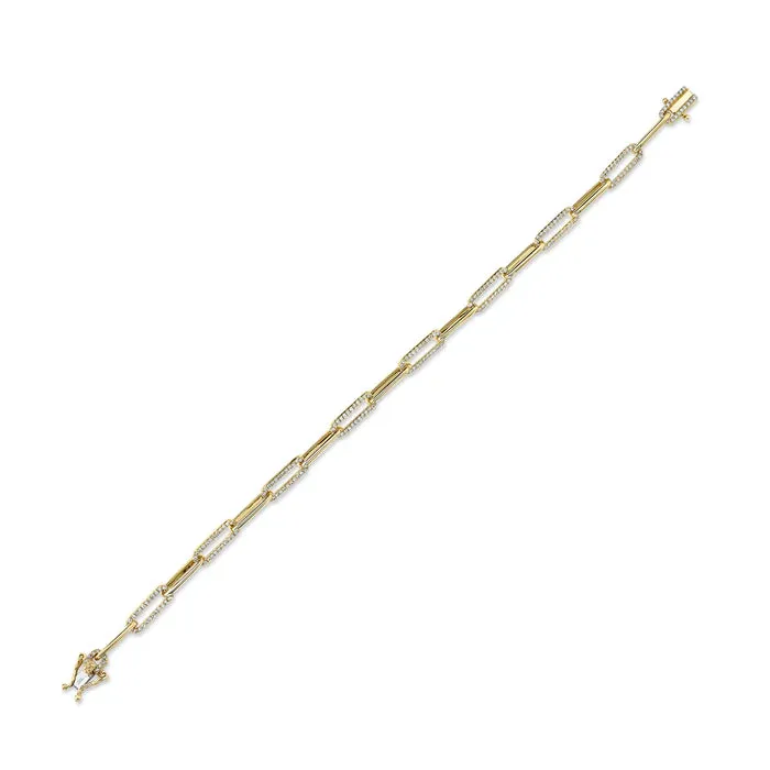 0.74CT DIAMOND PAPER CLIP LINK BRACELET - SC55008688