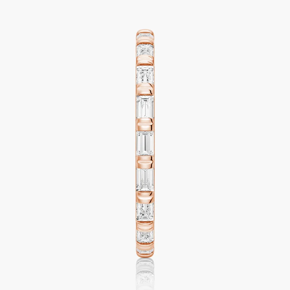 1.2 CT. Slim Baguette Moissanite Stackable Band