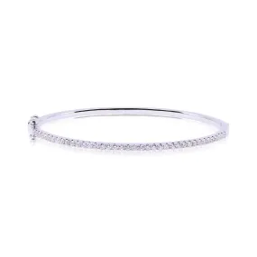 14K WHITE GOLD DIAMOND BANGLE - 0.94CTW