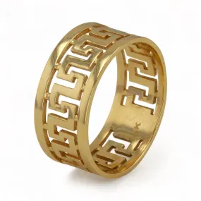 14K Yellow Gold Greek Design Ring - 1030