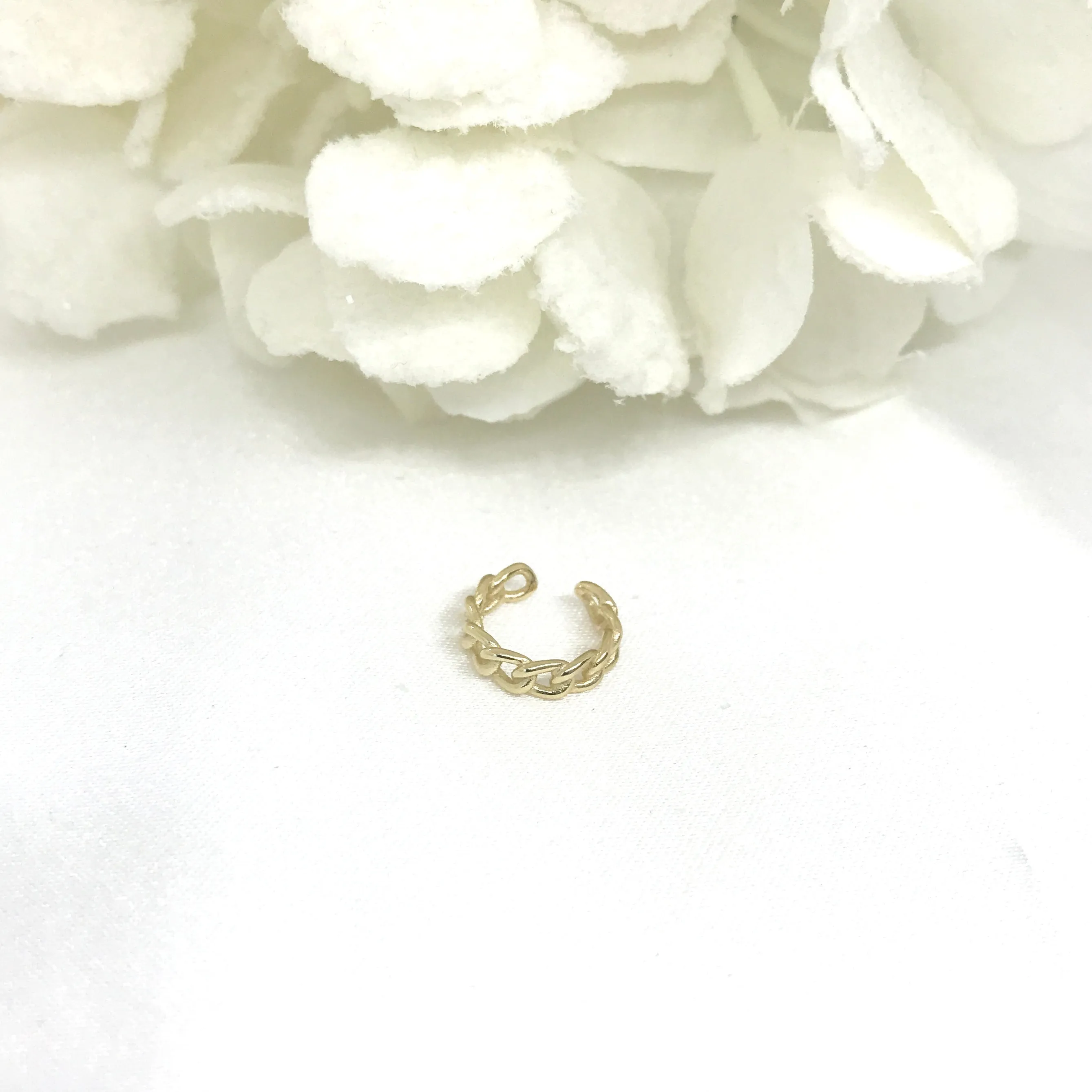 14K/925 Vermeil Curb Ear Cuff