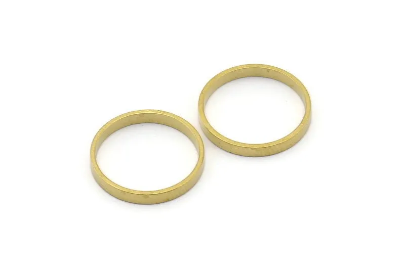 16x2mm Circle Connectors - 50 Raw Brass Circle Connectors (16x0.8x2mm) D0308