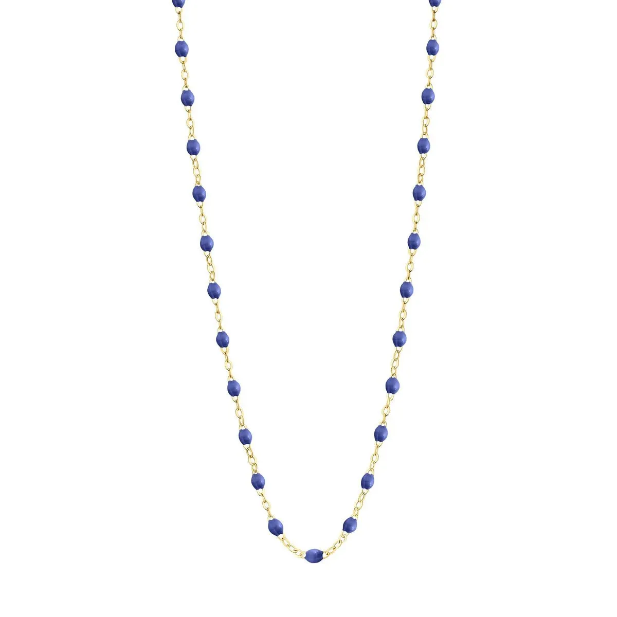 18K Gold and Bleuet Resin Beaded Classic Necklace