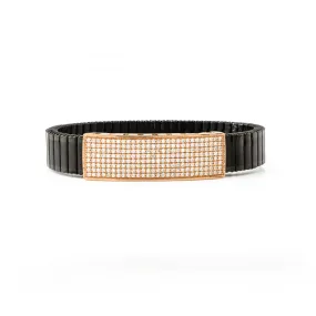 18K Rose Gold Diamond Abstract Men's Bracelet