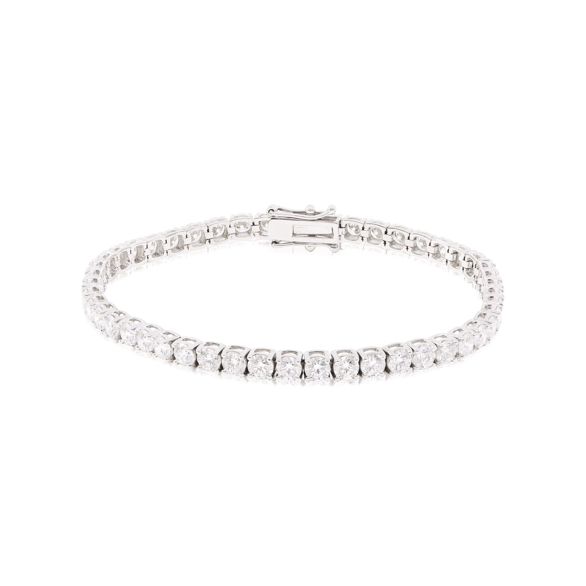 18K WHITE GOLD ROUND BRILLIANT DIAMOND TENNIS BRACELET 7.80CTW