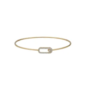 18K Yellow Gold & 0.17 Carat Diamond Bangle (3.5gm)