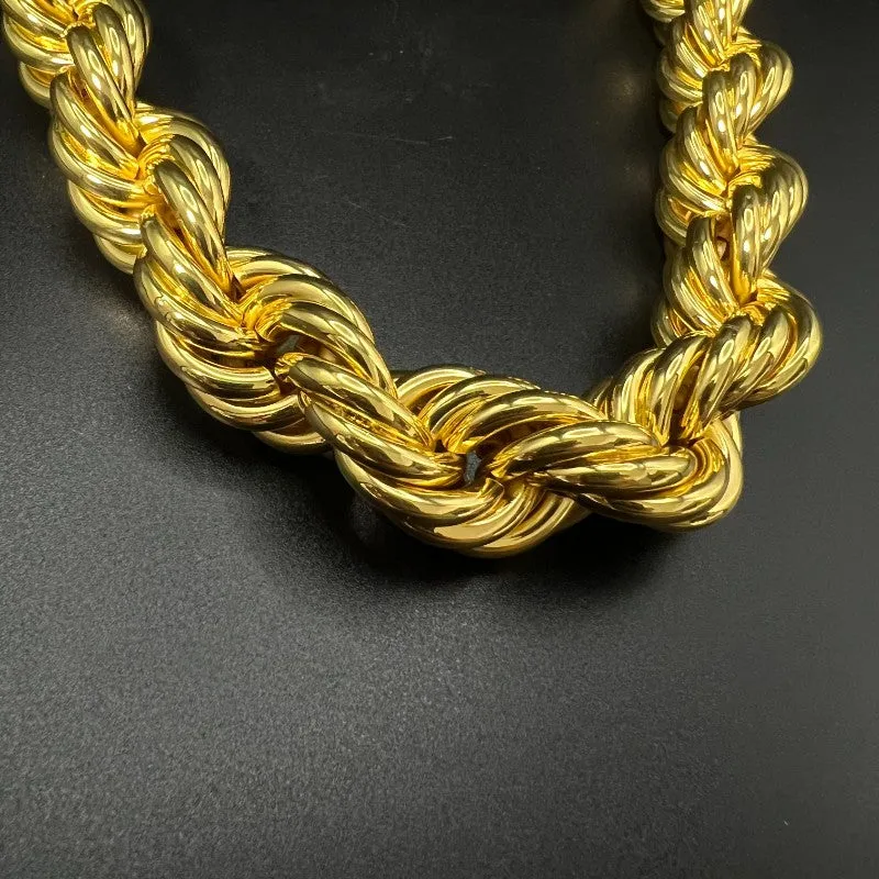 20mm 18K Gold Finish Rope Chain