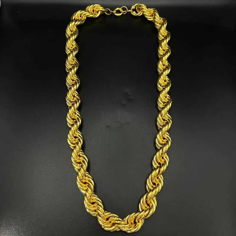 20mm 18K Gold Finish Rope Chain