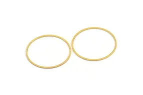 32mm Circle Connectors, 8 Gold Plated Brass Circle Connectors (32x0.80mm) A3884