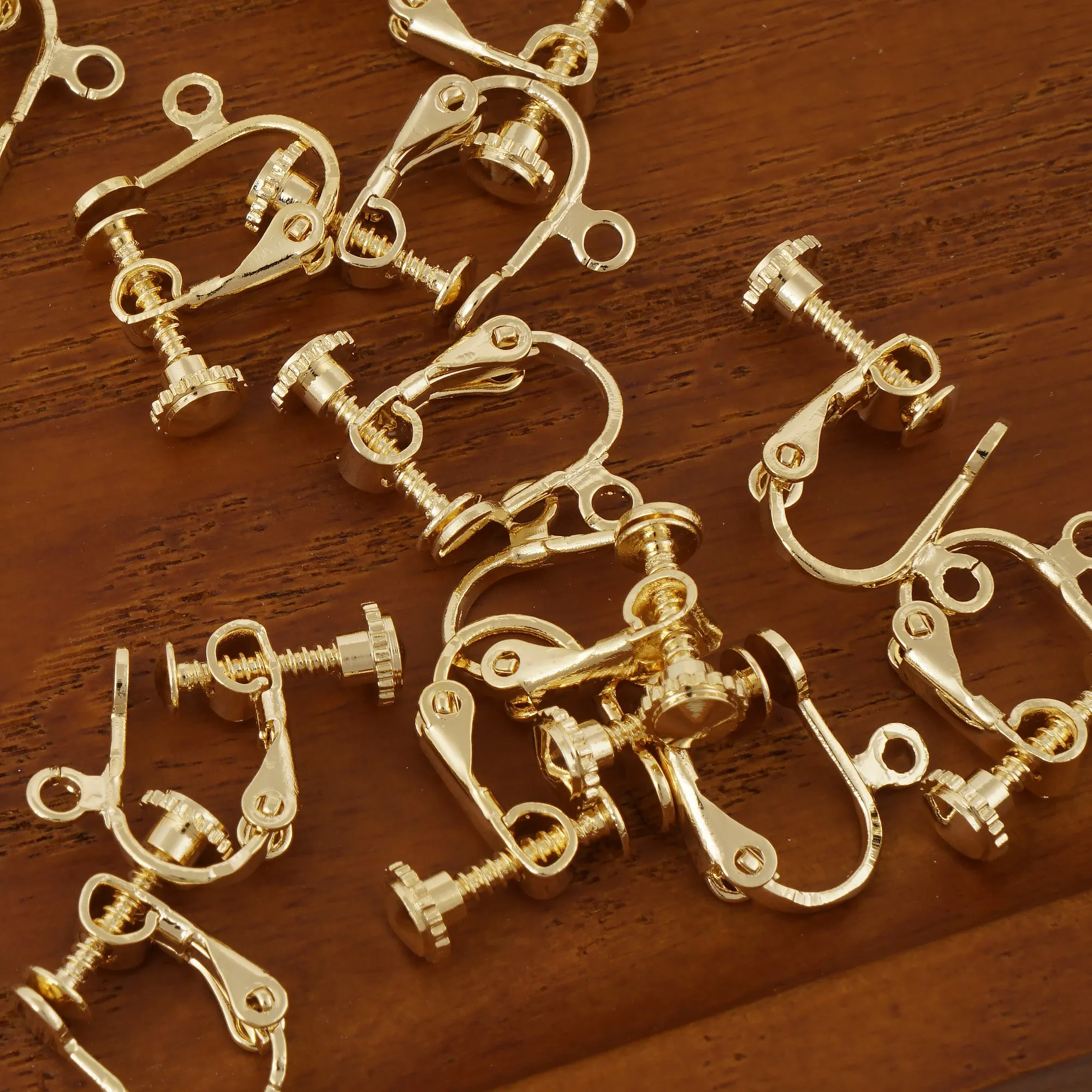 5 Pairs 14k gold filled lever/screw back non pierced ear clips clip-on Earring Clip Backs earring converter kit 104075