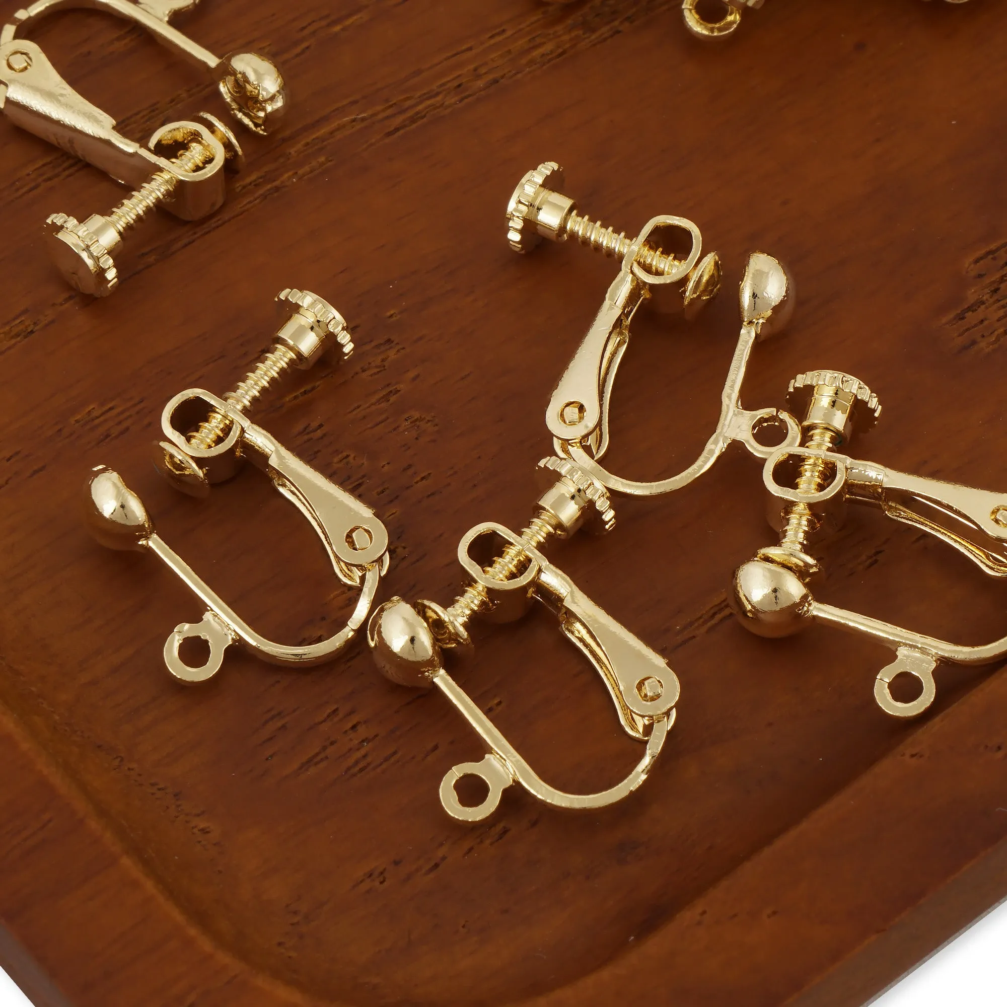 5 Pairs 14k gold filled lever/screw back non pierced ear clips clip-on Earring Clip Backs earring converter kit 104075