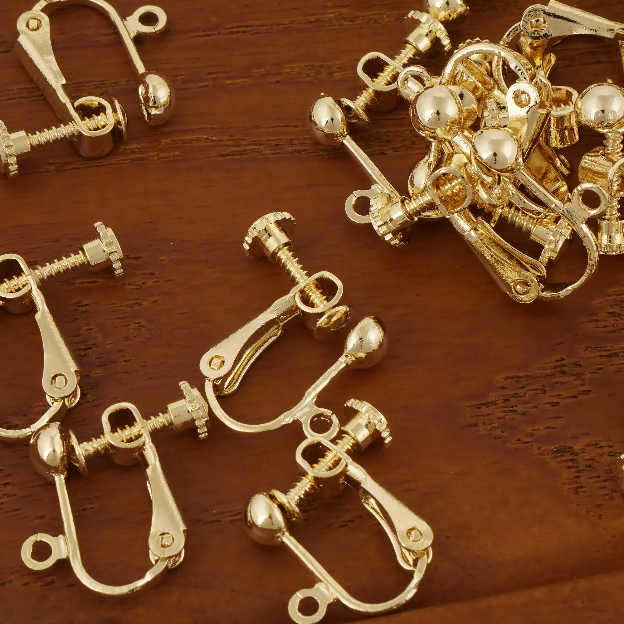 5 Pairs 14k gold filled lever/screw back non pierced ear clips clip-on Earring Clip Backs earring converter kit 104075