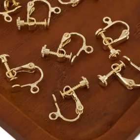 5 Pairs 14k gold filled lever/screw back non pierced ear clips clip-on Earring Clip Backs earring converter kit 104075