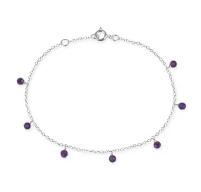 7 Stone Kathak Dangle Bracelet Amethyst