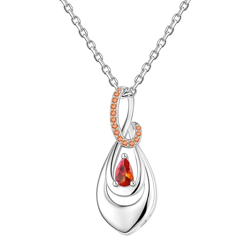 925 Sterling Silver Ash Necklace Crystal Teardrop CZ Keepsake Pendant Infinity Urn Necklace for Ashes Cremation Jewelry