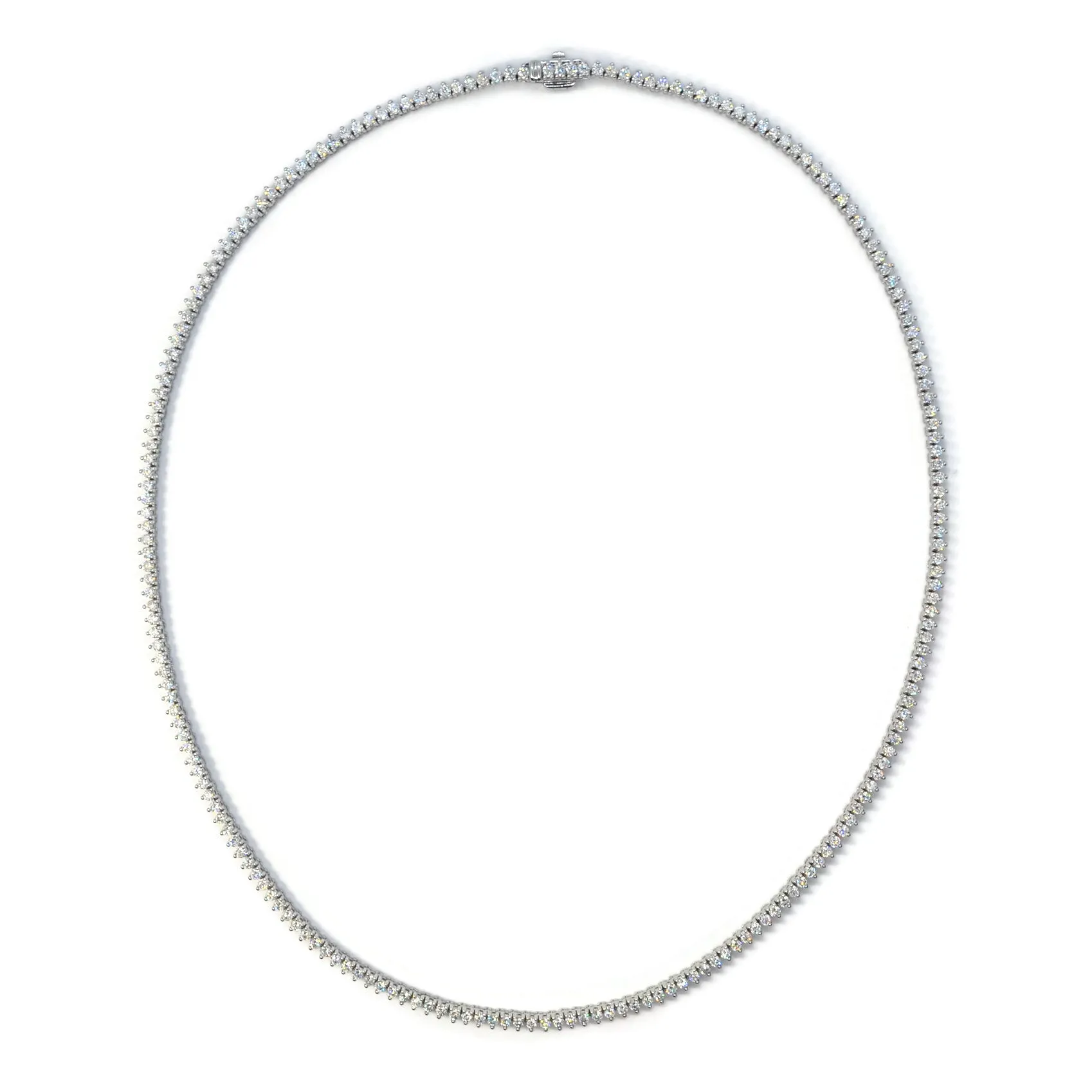 AFJ Diamond Collection - Diamond Riviere Necklace, 14k White Gold