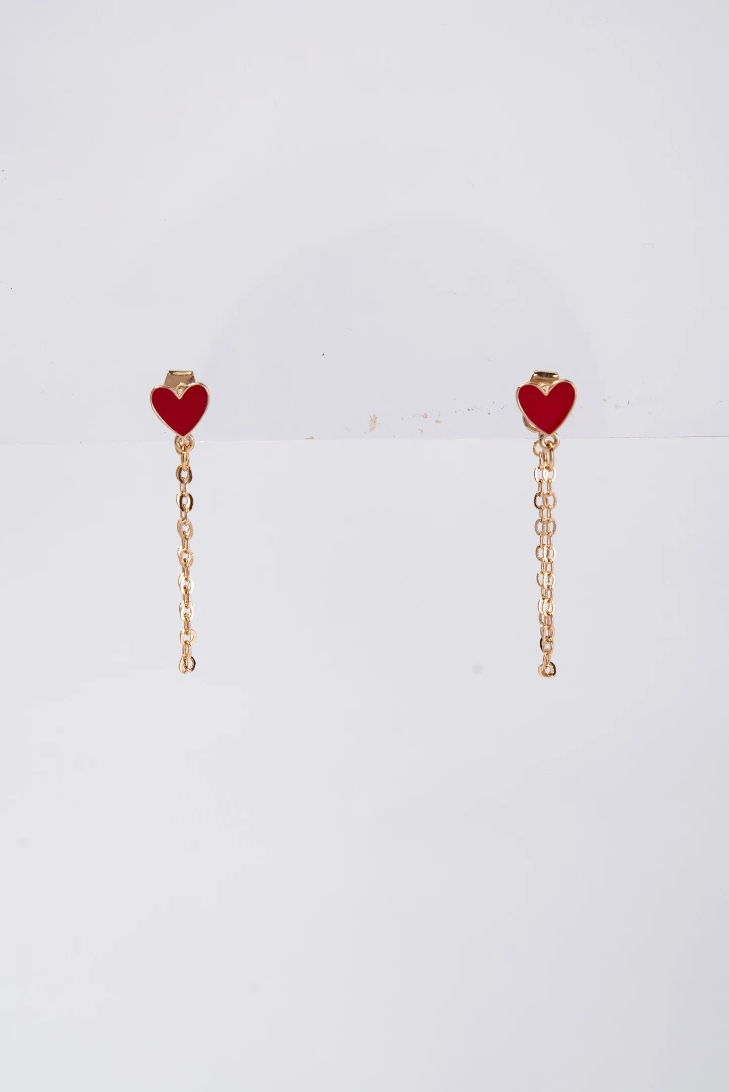 Alani Enamel Heart Valentine's Day Chain Drop Earrings