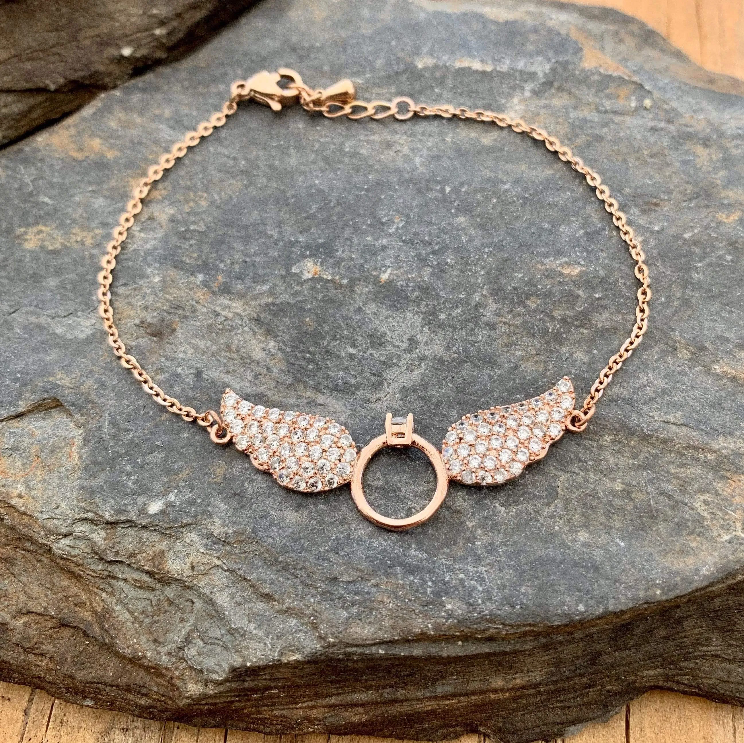 Angel Wings Petite - The Rose Gold Wings - Bracelet - LAN032B