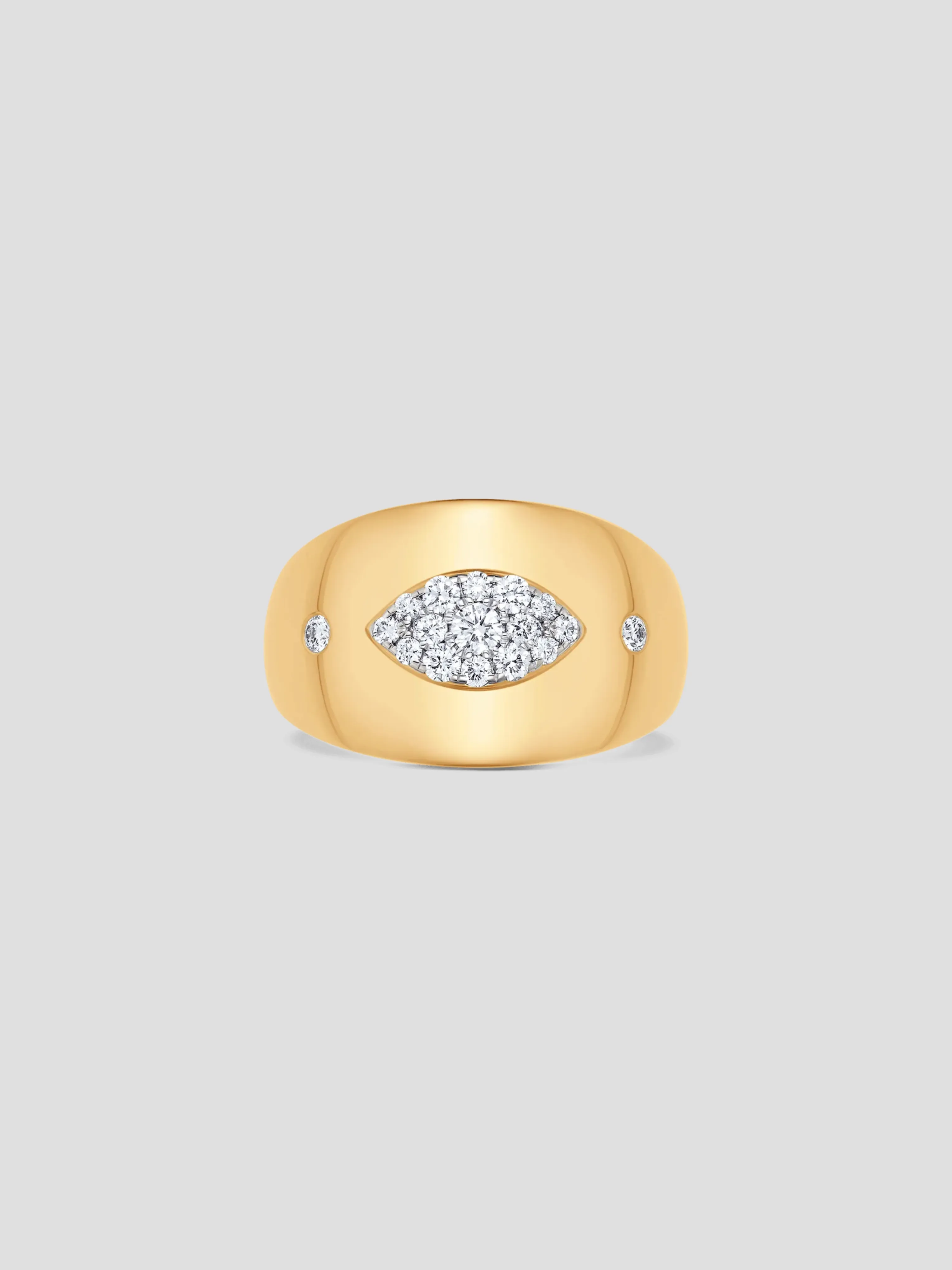 Aurora Yellow Gold White Diamond Marquise Shape Center Component Ring