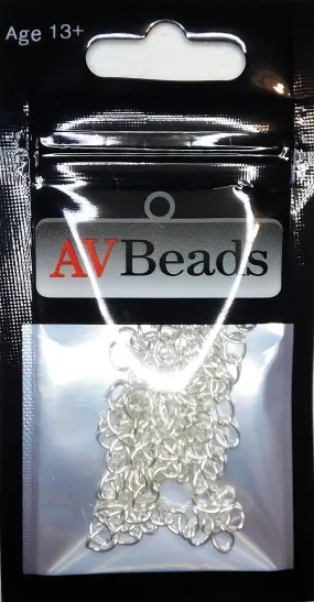 AVBeads Curb Chain 2 Extension Chains 50mm x 3mm Silver Plated 10pcs