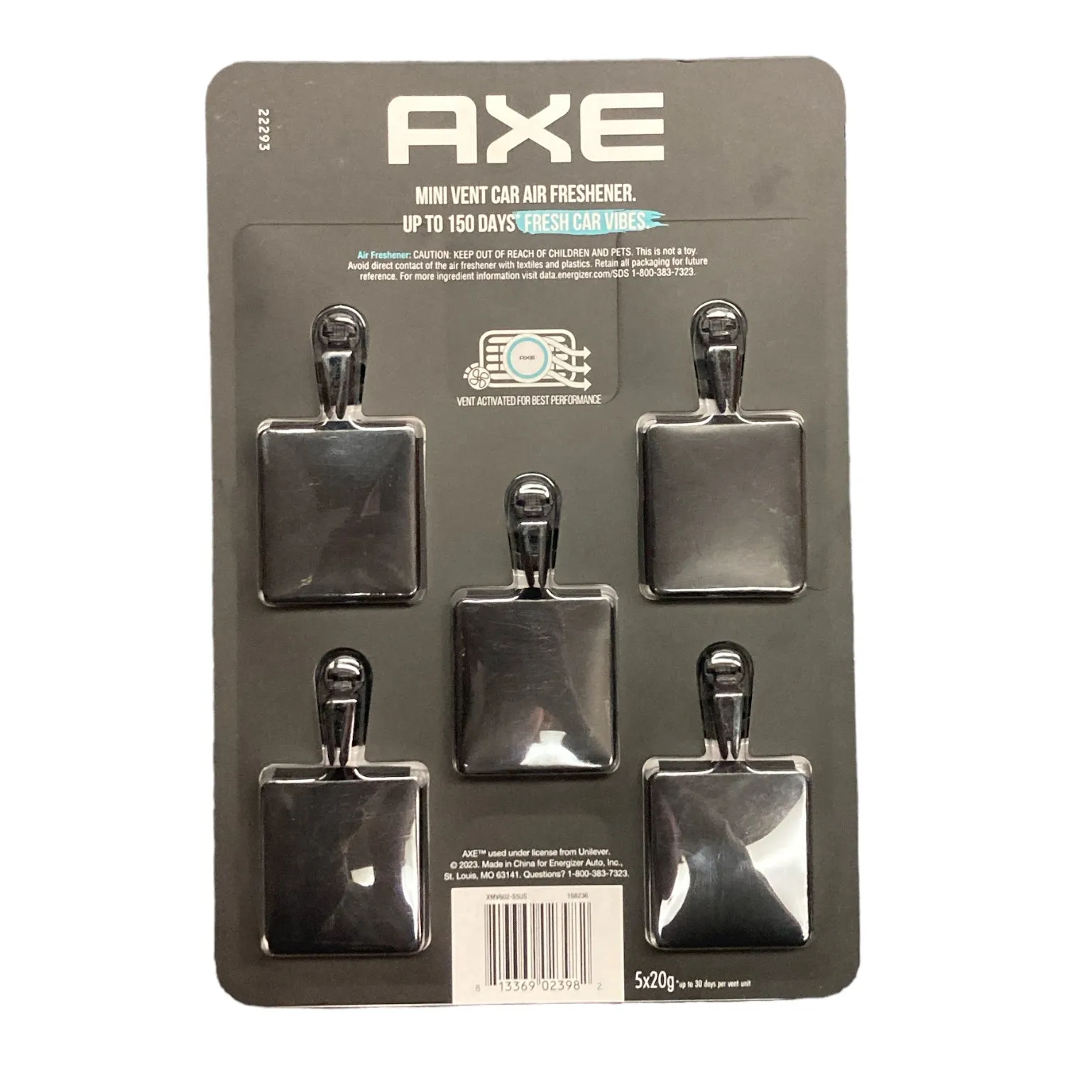 Axe Mini Vent Clip Car Air Freshener, Apollo (5 Pack) - Sage & Cedarwood