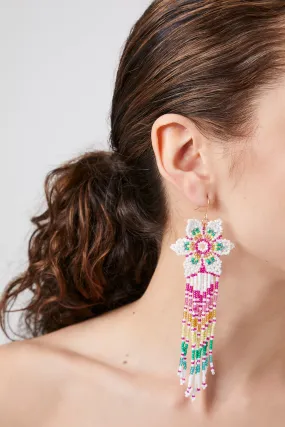 Beaded Statement Drop Earrings