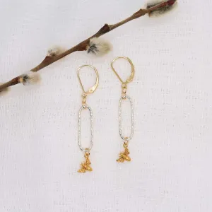 Bee Keeper - Mixed Metal Drop Earrings