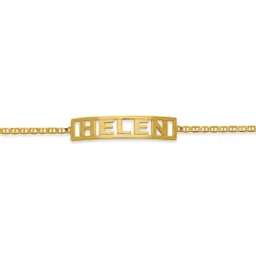 Better Jewelry Personalized Block 14K Gold Single Nameplate Bracelet