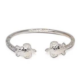 Better Jewelry Solid .925 Sterling Silver Sea Turtle Bangle, 1 piece