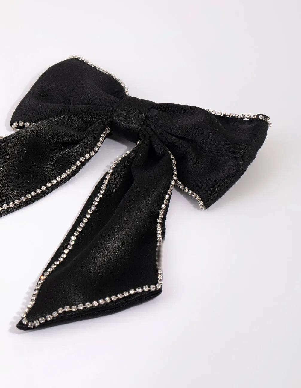 Black Diamante Bow Clip