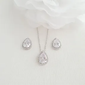 Bridesmaids Stud Earrings and Necklace Set-Emma