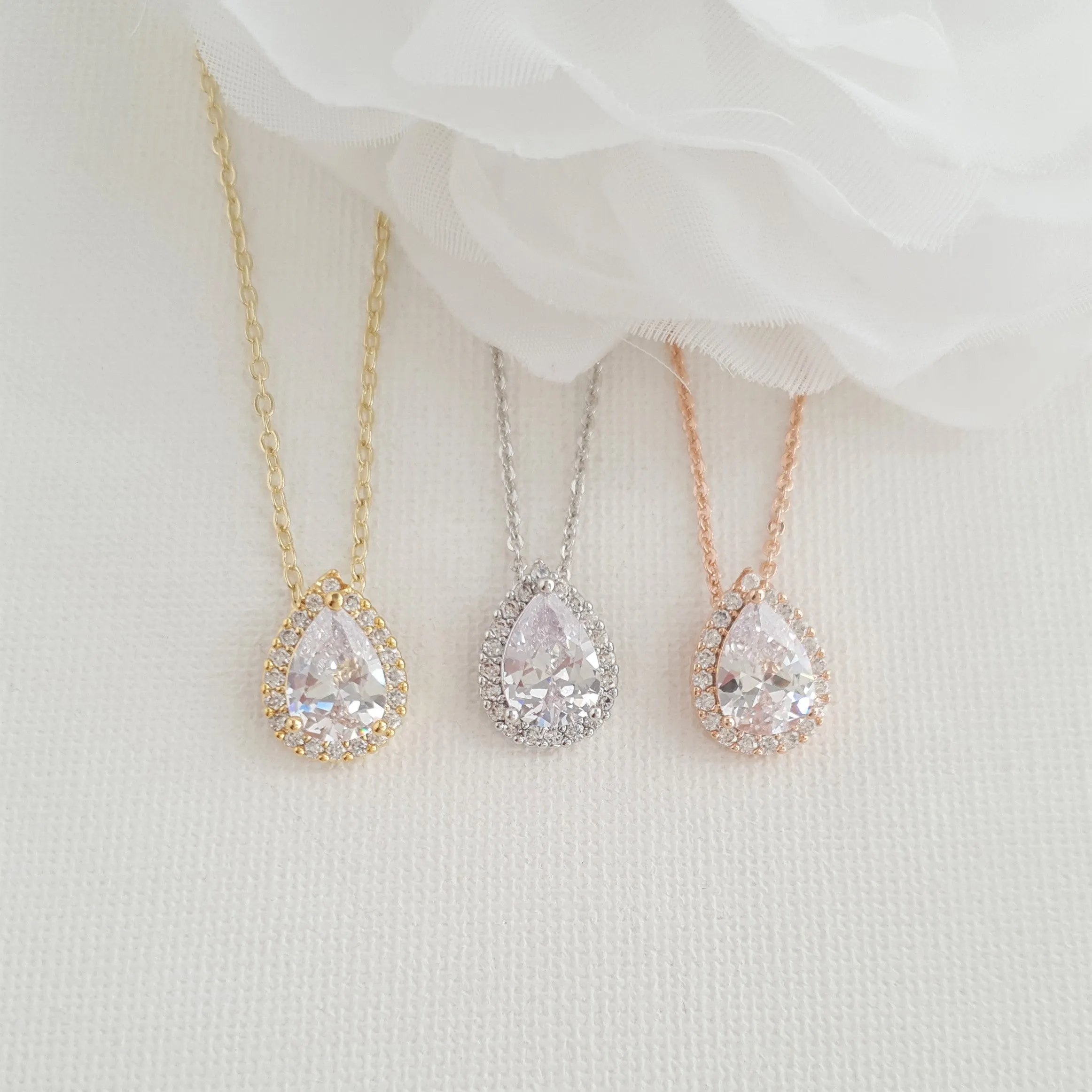 Bridesmaids Stud Earrings and Necklace Set-Emma