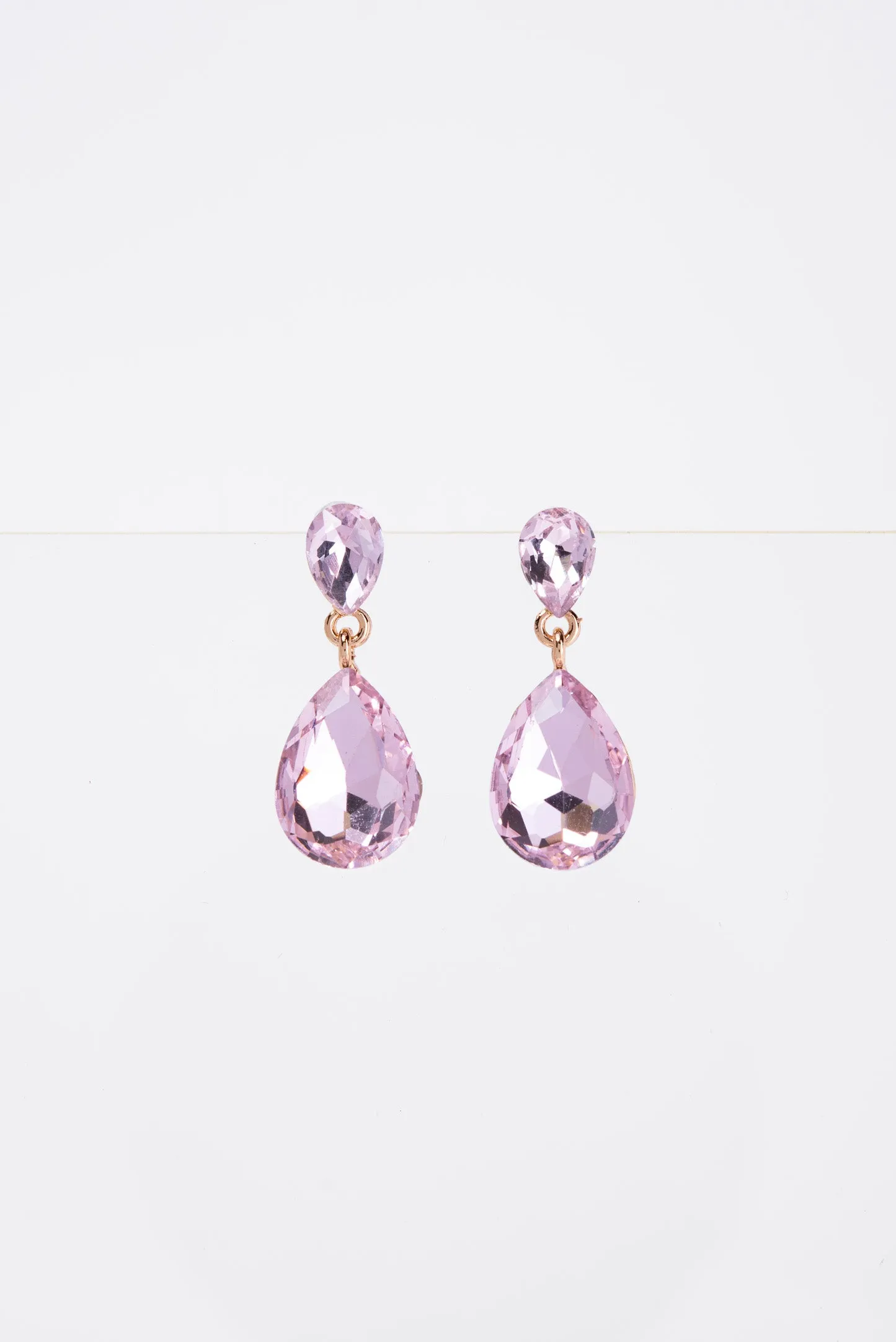 Brittany 2 Tier Drop Crystal Post Earrings