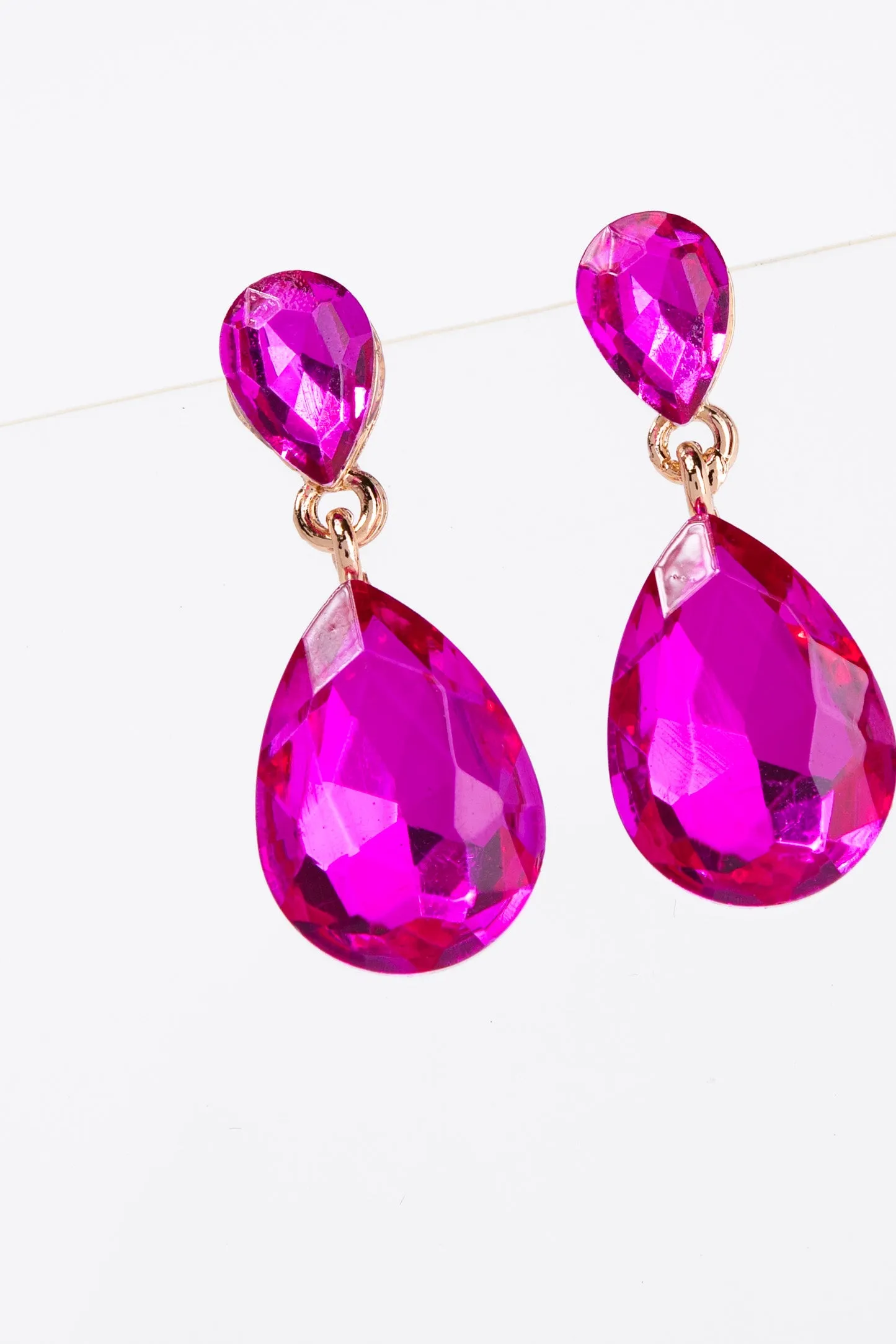 Brittany 2 Tier Drop Crystal Post Earrings