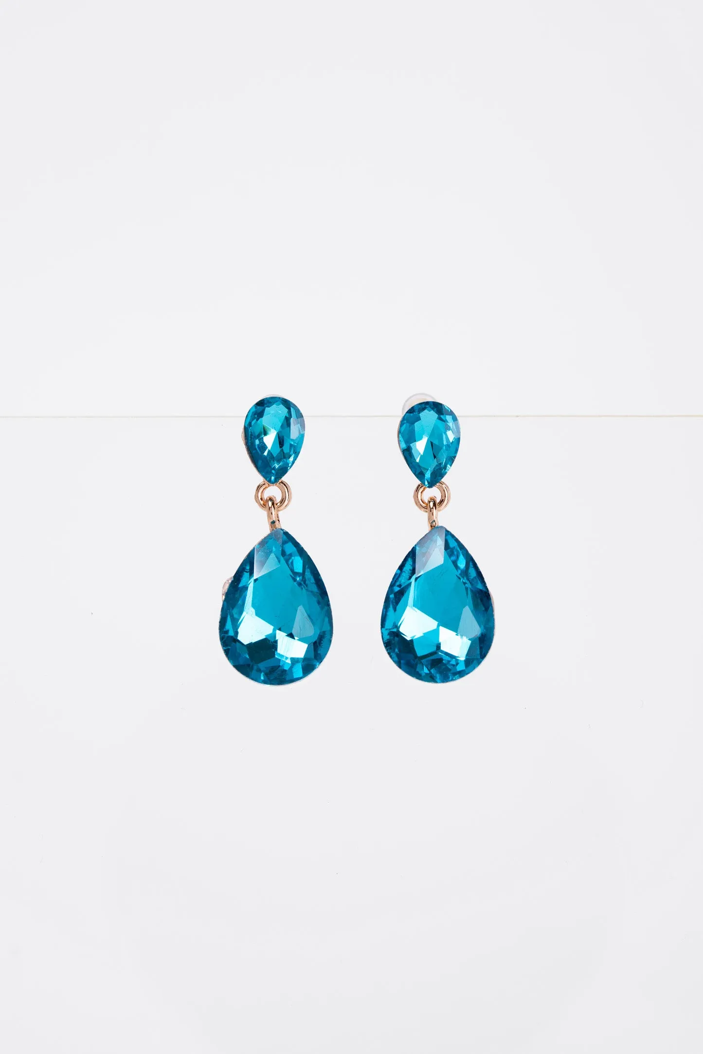 Brittany 2 Tier Drop Crystal Post Earrings