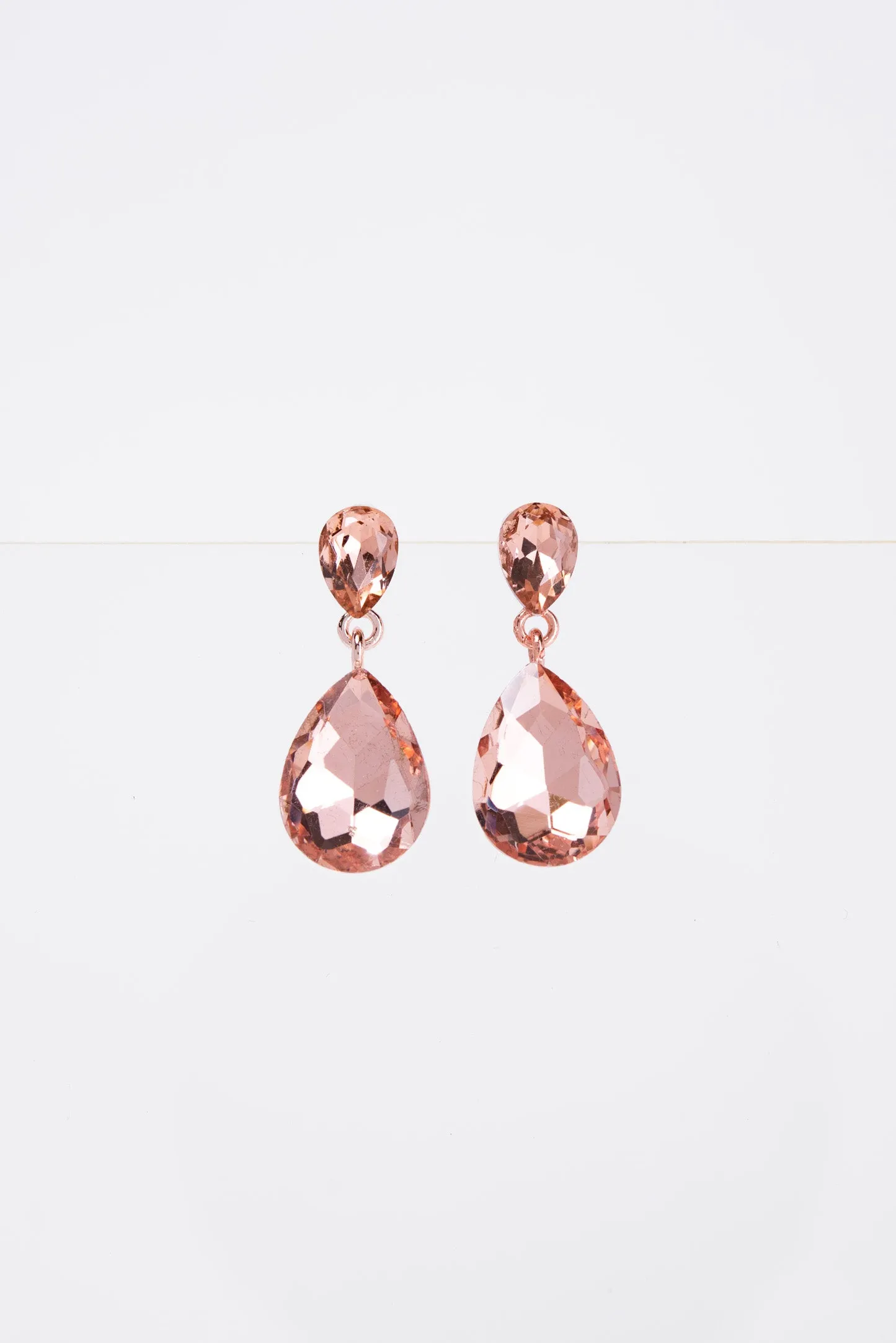 Brittany 2 Tier Drop Crystal Post Earrings