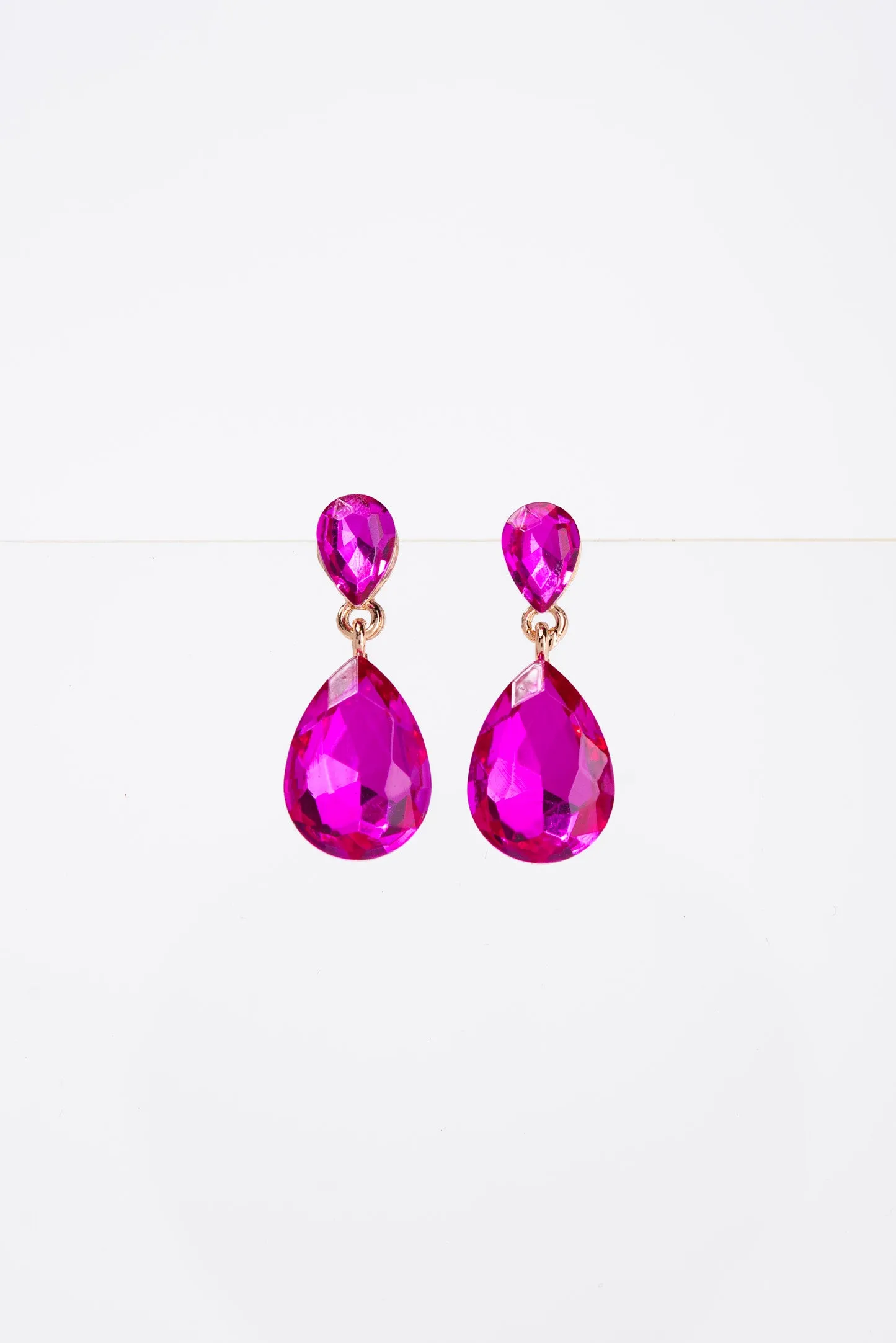 Brittany 2 Tier Drop Crystal Post Earrings