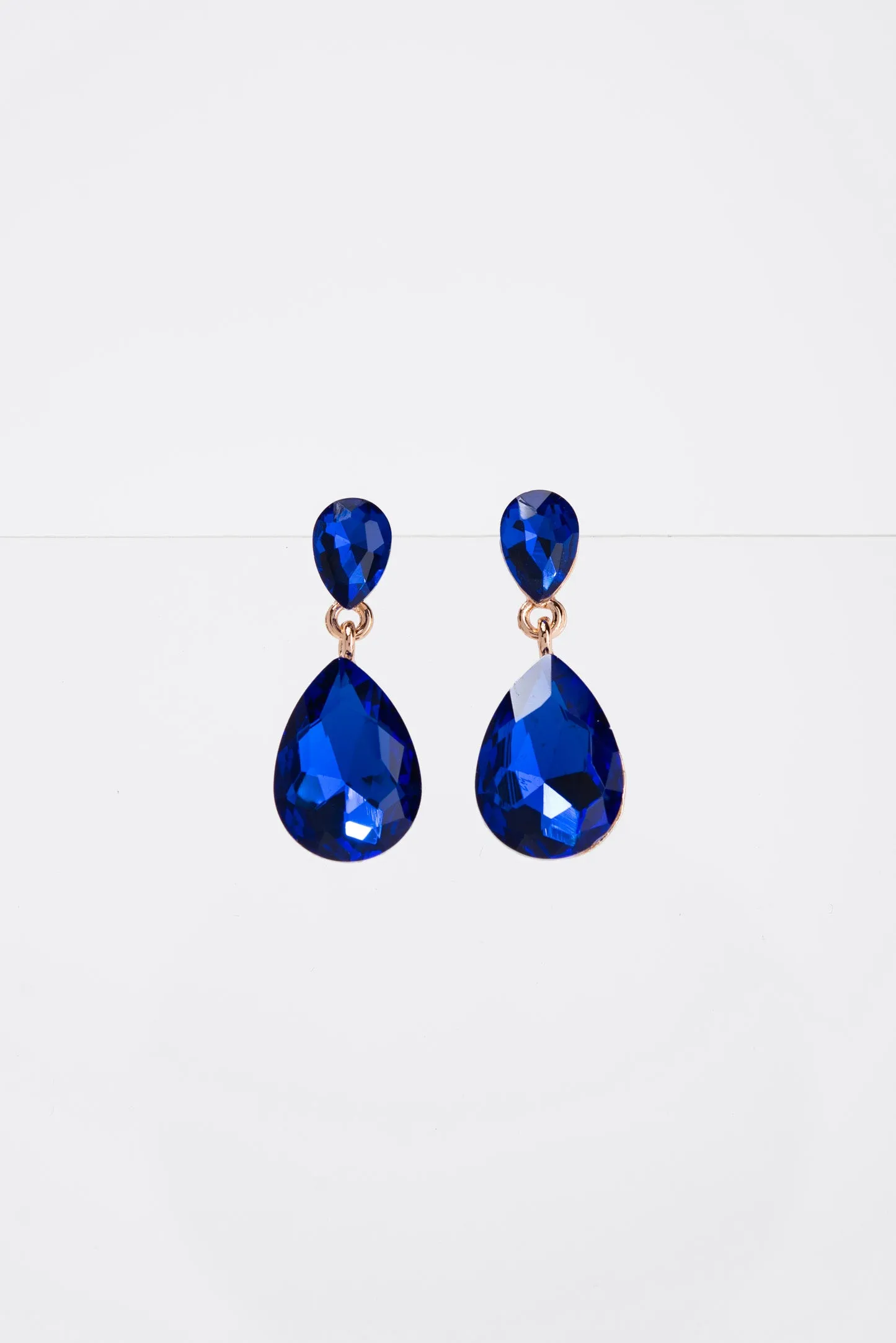 Brittany 2 Tier Drop Crystal Post Earrings