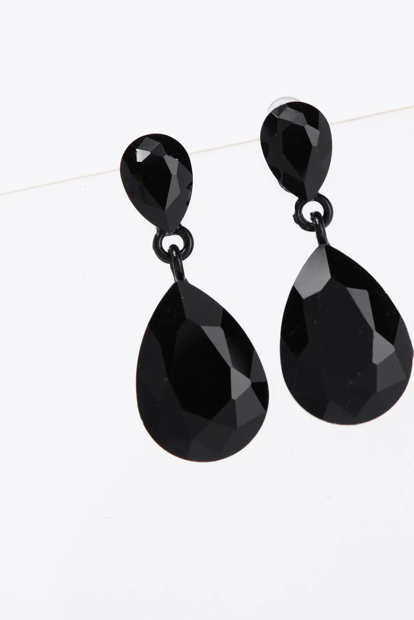 Brittany 2 Tier Drop Crystal Post Earrings