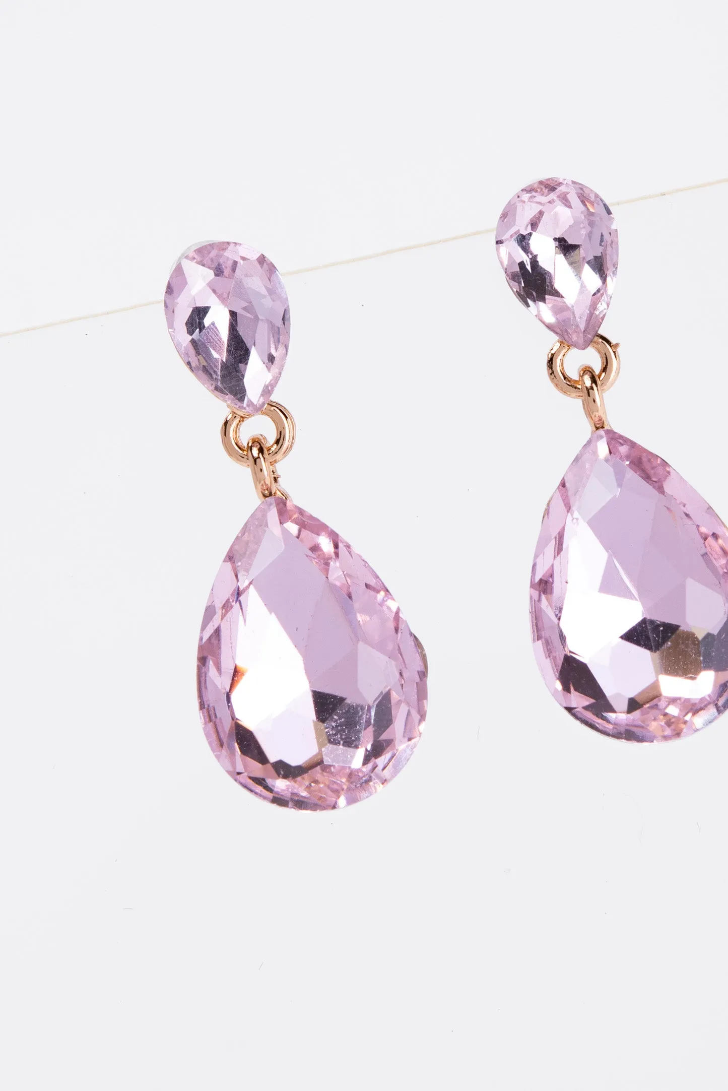 Brittany 2 Tier Drop Crystal Post Earrings