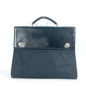 BVLGARI Business bag Nylon / leather black logo mens Used Authentic