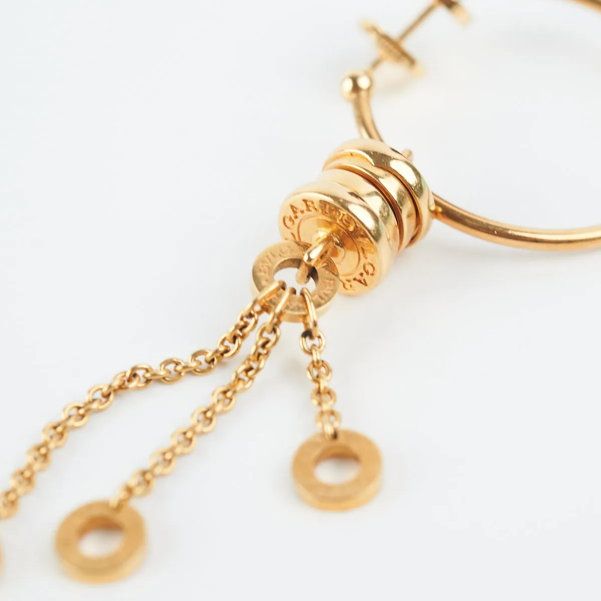 Bvlgari B.zero1 Long Hoop Earrings Yellow Gold