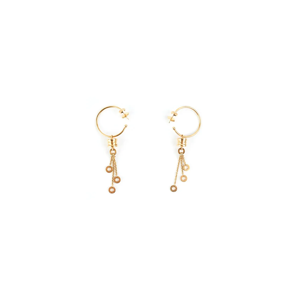 Bvlgari B.zero1 Long Hoop Earrings Yellow Gold