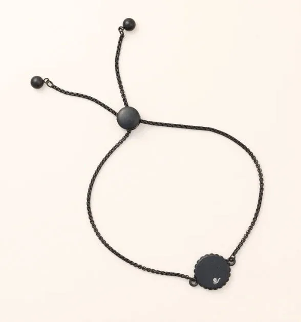 Celestial Elegance: Moonglow Carina Twist Bracelet in Black Plated Stainless Steel