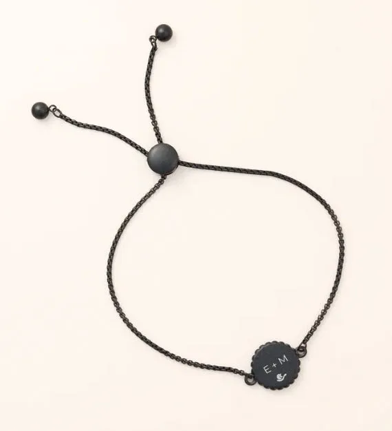 Celestial Elegance: Moonglow Carina Twist Bracelet in Black Plated Stainless Steel