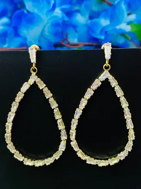 Charming Traditional Gold Plated Party Designer Stone Drop Earrings