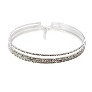 Clear Crystal Four Row Wire Choker