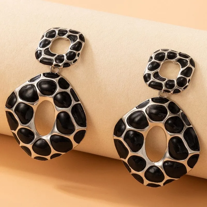 Cool Stuff Personality Square Leopard Print Earrings