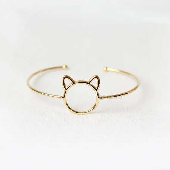 Cute Cat Bangle / Cat bracelet