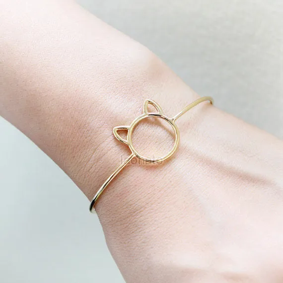 Cute Cat Bangle / Cat bracelet